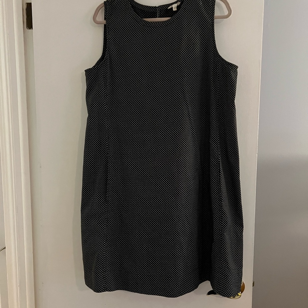 Eileen Fisher black and white print shift, Large